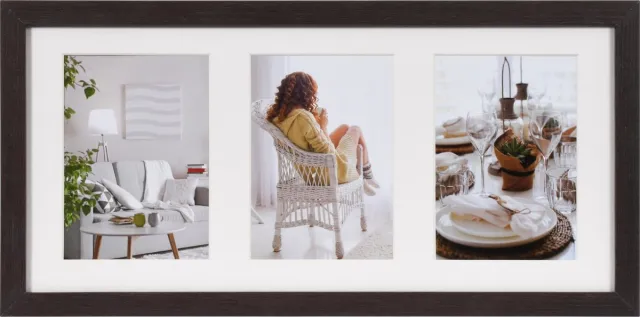 Henzo Fotolijst - Henzo - Modern Gallery - Collagelijst voor 3 foto's - Fotomaat 13x18 cm - Donkerbruin