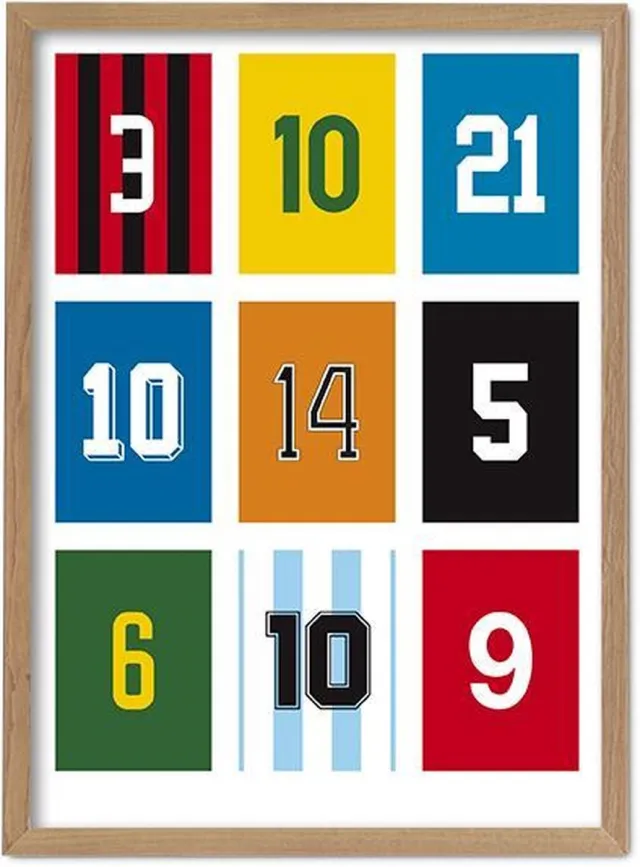 FC Kluif 'Het Rugnummer' poster - Voetbal Rugnummer poster - Retro voetbal poster Wit