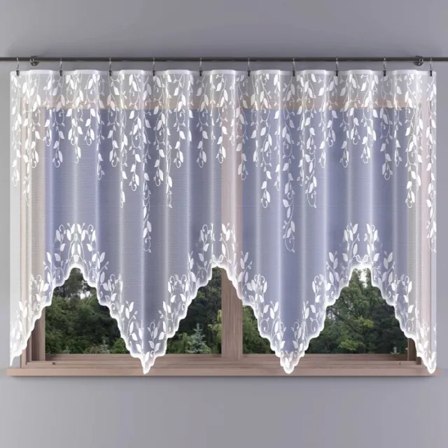 Wisan Ostia - jacquard vitrage- Gordijn 350 x180 cm - Curtains - Jacquardgordijnen- wit- 350 x 180 cm