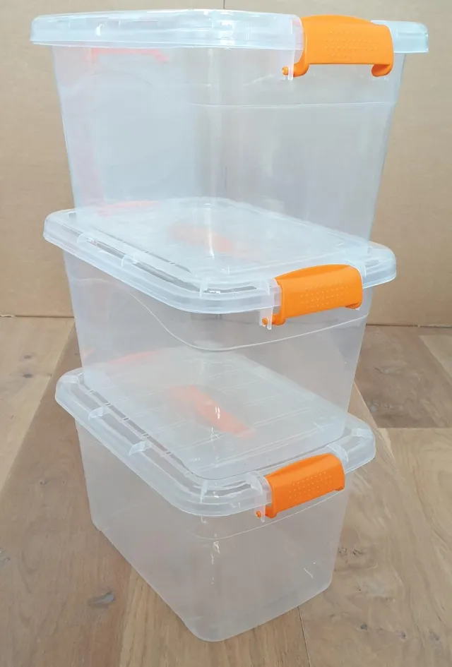 SUNMOOL Opbergbox met deksel - Transparant - 10L - 3 Stuks