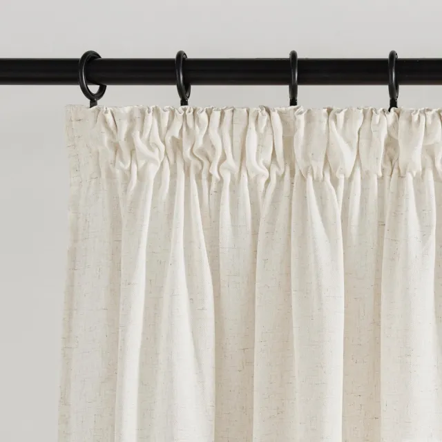 Unyqoos Extra Lange Half-Transparante Linnenlook Gordijnen voor Stijlvolle Interieurs, Set van 2, 260x140 cm Beige