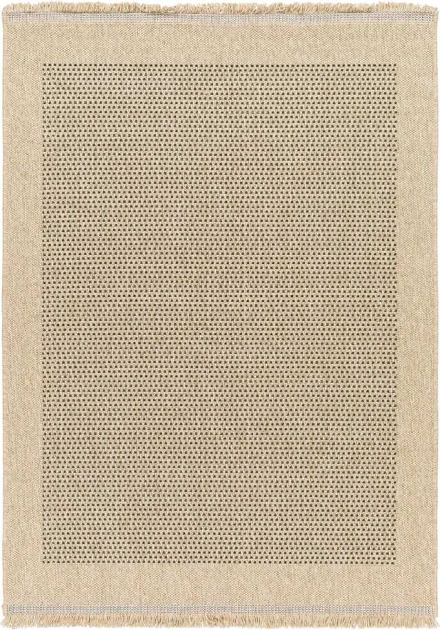 Surya Lori vloerkleed binnen en buiten jute-look beige zwart