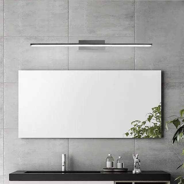 Qualu LED Spiegellamp - Kingtron Armin - 12W 900lm - Helder/Koud Wit 6000K - IP44 - Rechthoek - Goud