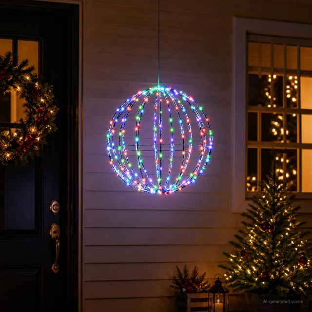 vidaXL Kerst Finial Licht 160 LED's Meerkleurig Dia. 50 x 52 cm
