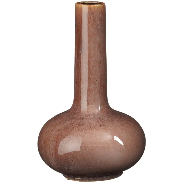 Mica Decorations Bloemenvaas Milly - lichtbruin - keramiek - D24 x H36 cm - smalle hals - flesvaas