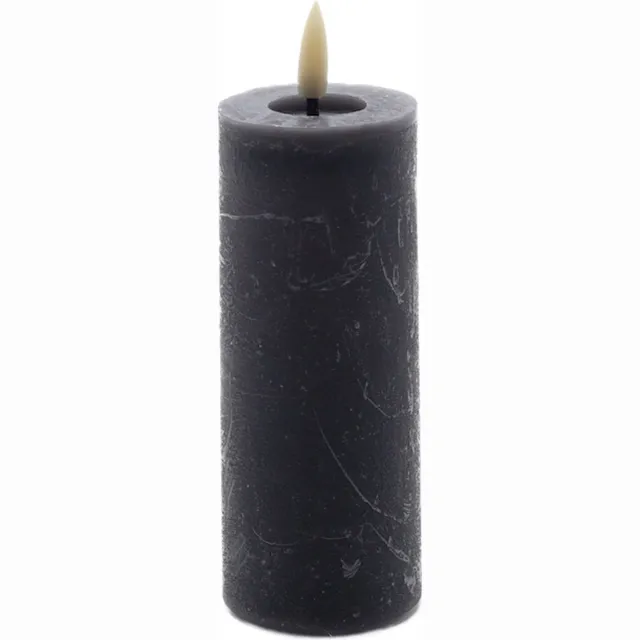 Mansion Atmosphere led kaars rustic grijs 12,5x5cm