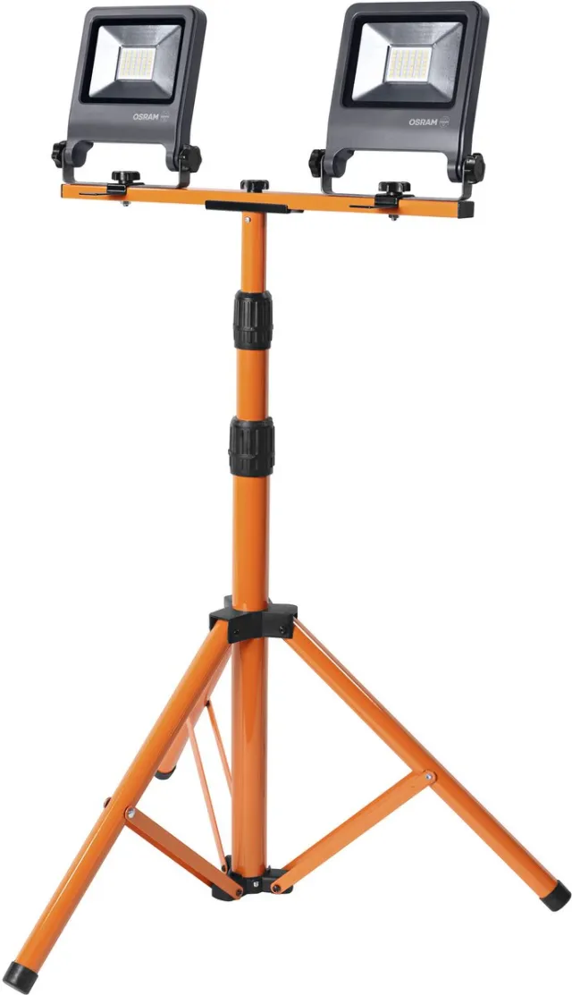 Osram LED werklamp statief 2x30W 840, 4000K koel wit, 5400 lm, IP65, hoogteverstelbaar 1,8 m, 360° Donkergrijs