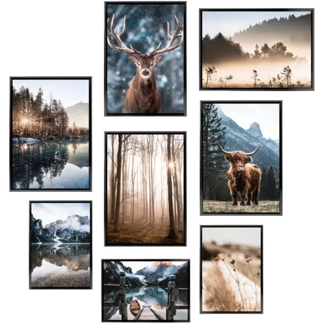 Heimlich 8x Wandposters Set - A3 & A4 - Natuur Thema - Ongeframeerd