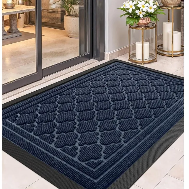 RFWR Antislip Buitendeurmat 90x150cm - Robuust, Wasbaar en Weerbestendig Blauw