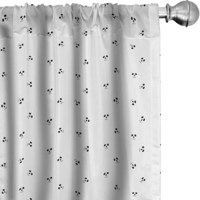 ABAKUHAUS Schedelgordijnen – 2x75x175 cm – microvezel, halfdonker Antracietgrijs Wit