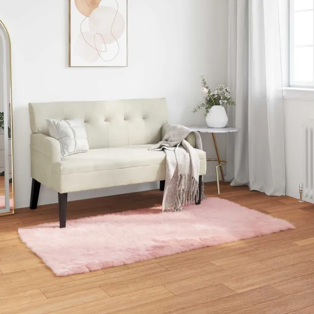 vidaXL Tapijt van imitatie TAFALLA Roze 80 x 150 cm Polyester, foto 2