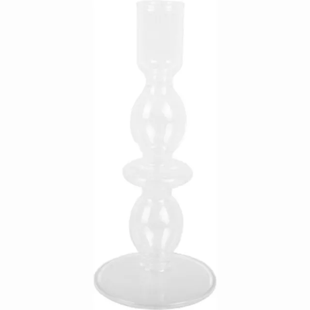PT` Present Time Candle Holder Glass Art Bubbles Medium Clear doorzichtig