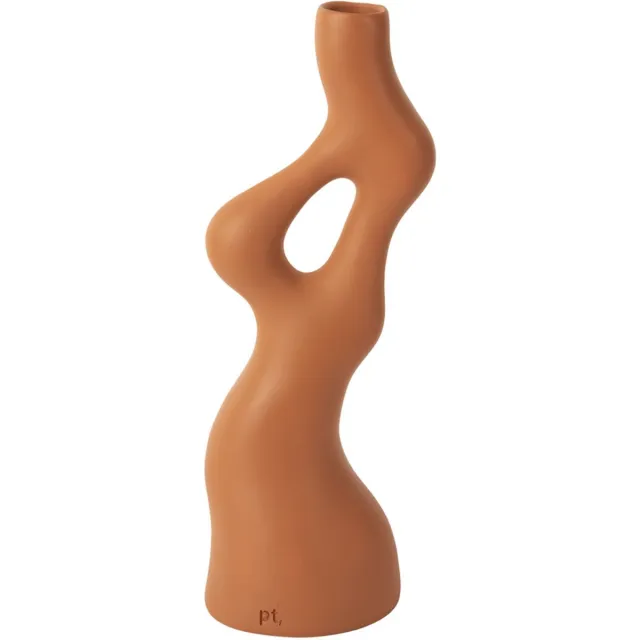 Present Time Vaas Organic Swirls - Oranje - 12,5x10,5x33cm - Scandinavisch,Modern