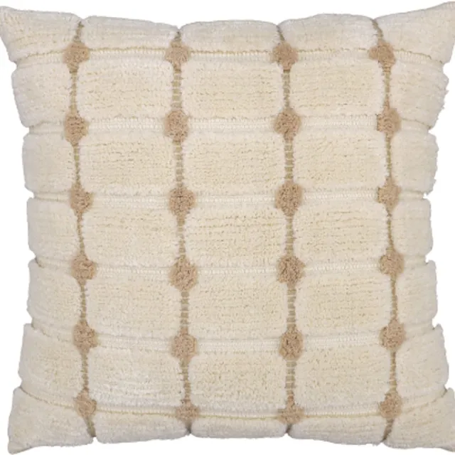 Urbane Hide Kussenhoezen | Kussenhoes | Kussenhoesjes | Sirkussen | 50x50 cm | Geometrische Ruit | Crème & Beige | Zonder Binnenkussen