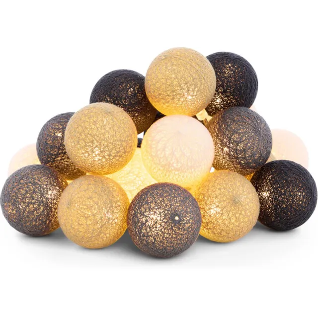 Cotton Ball Lights LED lichtslinger voor buiten - STARTERSET - verlengbaar - 20 lampjes - Concreto