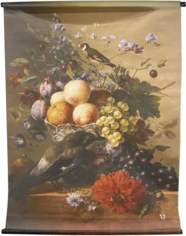 Meubelplaats Wall art fruit met bloemen 117x147 cm | Meubelplaats multi