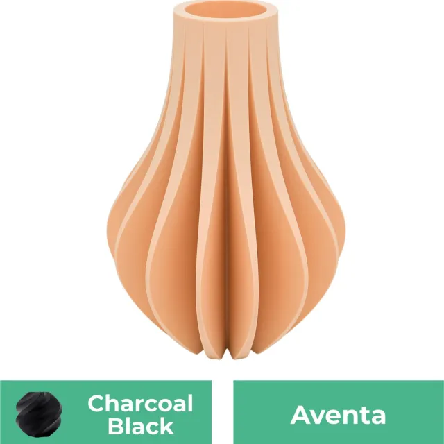 Lovora Aventa design vaas – Decoratieve vaas - Zwart - 3d geprinte vaas – geschikt voor droogbloemen - 34CM