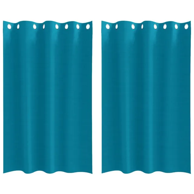vidaXL Blackout - Gordijnen - met - Ringen - 2 - st - Turquoise - 175 - x - 140 - cm