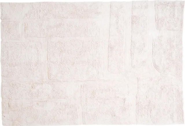 Veer Carpets Wasbaar Vloerkleed Bibi - Natural 160 x 230 cm - Design Laagpolig Vloerkleed in Scandinavische / Japandi Stijl Creme