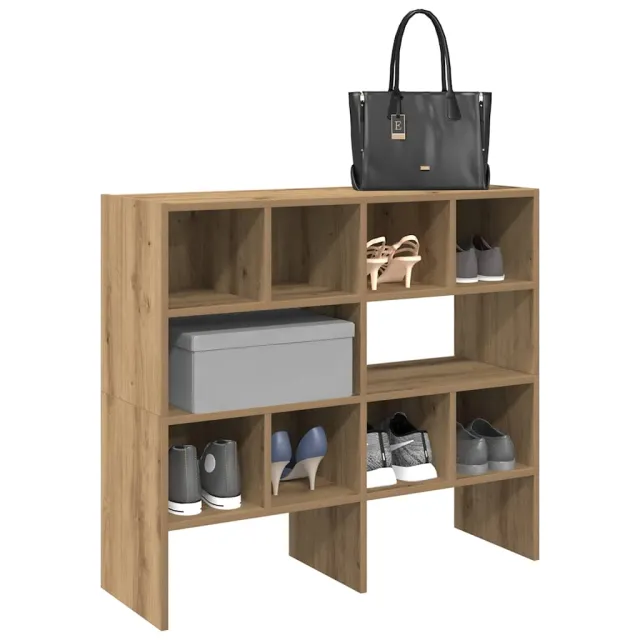 vidaXL Schoenenrekken 2 st stapelbaar 89,5x30x40 cm artisanaal eiken Bruin
