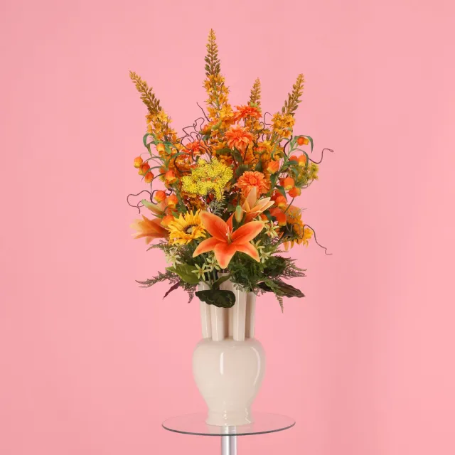 maxifleur Kunstplanten Handgebonden Kunstboeket Maxima Buenos Aires 105cm Oranje