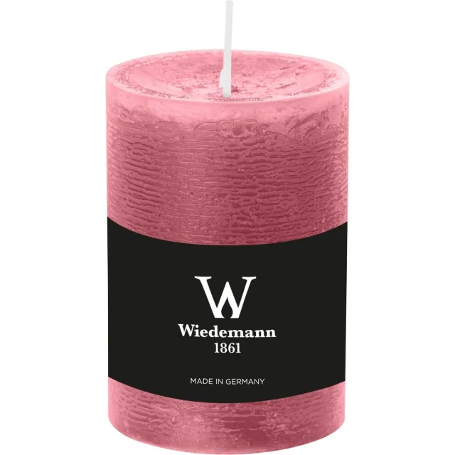Wiedemann Cilinderkaars/stompkaars - rustieke kaars - oudroze - 7 x 10 cm - 43 branduren