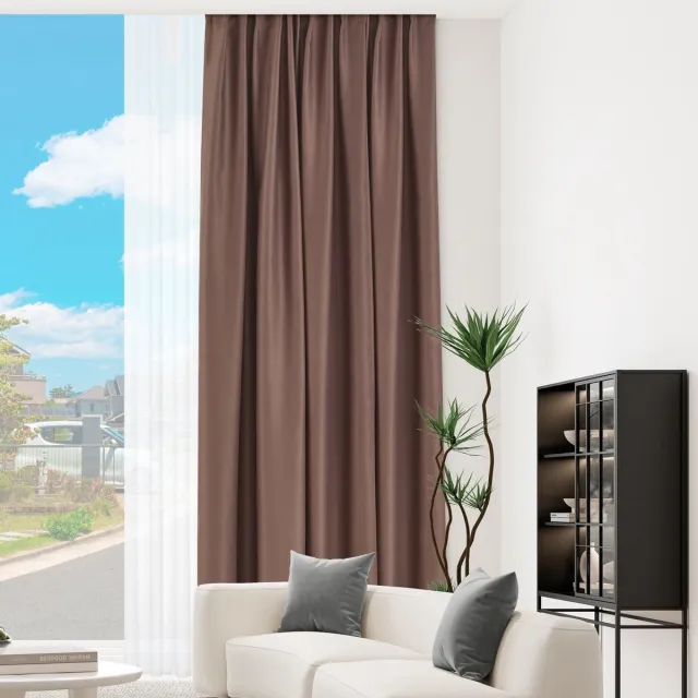 maroyathome ELSA - Gordijn - Verduisterend - met plooiband - kant-en-klaar - 144x180 cm - 144 cm breedte en 180 cm lengte - Donker Taupe - 1 stuk