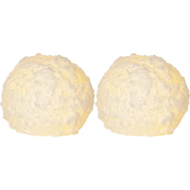 Star Trading Set van 2 LED Sneeuwbal Kaarsen – Warm Wit – Timer – Ø8x7 cm