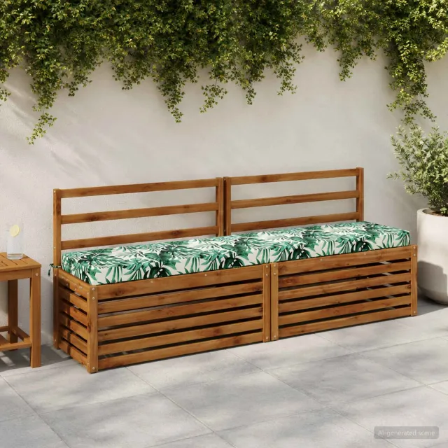 vidaXL Bankkussen SOEST 100% Polyester Bladpatroon 200 x 40 x 8 cm Groen