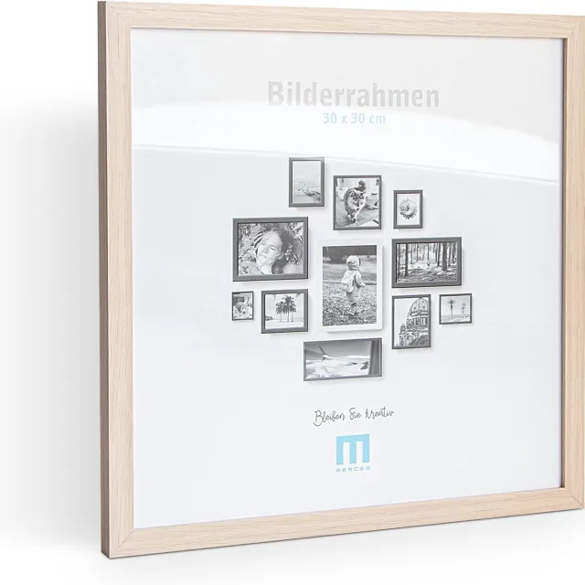 M MERCEO Moderne MDF Fotolijst 30x30 cm - Tafel & Muur - Acrylglas Naturel