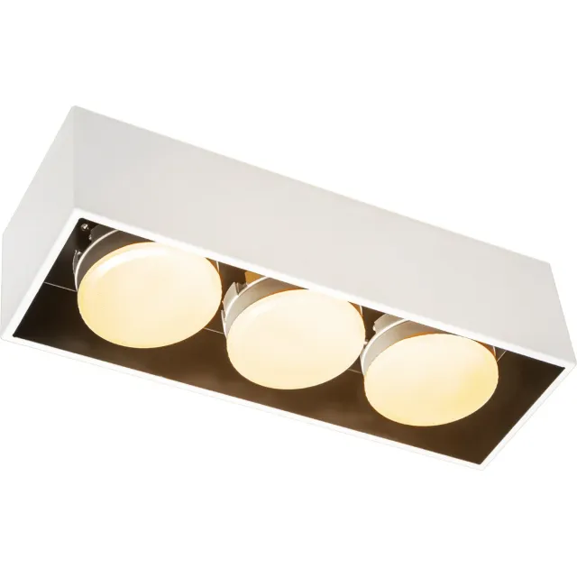 LED's light by Shada Cube Plafondlamp met 3 lichtpunten - Draaibaar licht - Staal - 30 x 8 cm - GX53 - Wit - Plafonniere - Plafonnieres - Plafoniere slaapkamer - Plafondlampen - Badkamerlamp - Plafond lamp