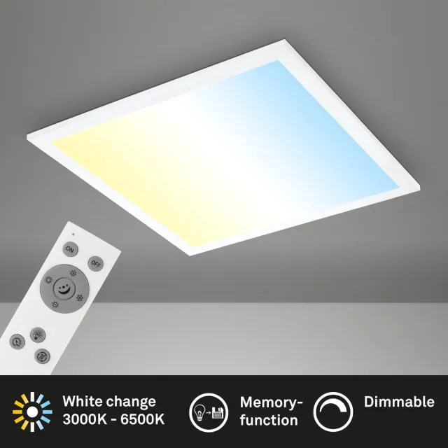 Briloner Simple - LED CCT Plafondlamp - plafonniere dimbaar - paneel led - met afstandsbediening - 21W - 38cm - wit