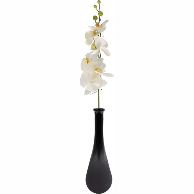 Bellatio Design Kunstbloem Orchidee Milan - creme - 78 cm - losse steel - kunst zijdebloemen - Phalaenopsis