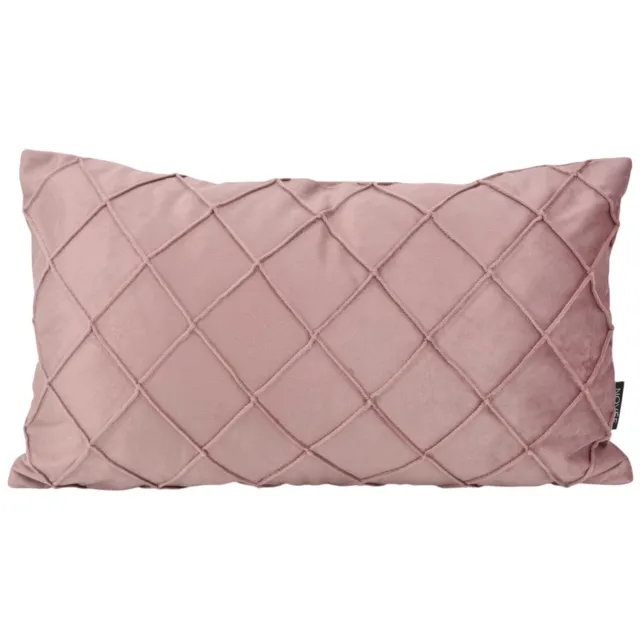 NOVÉE Velvet Cross Oudroze Kussenhoes | 30x50 cm | Velvet/Polyester