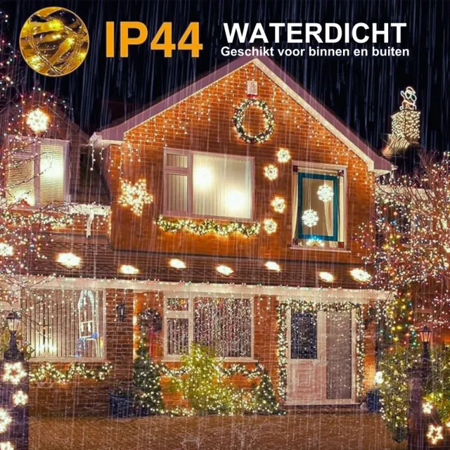 BOG Veelkleurige Kerstverlichting 100M Met Geheugenfunctie En 8 Standen – Waterdichte Lichtketting Voor Binnen & Buiten - Perfect Voor Kerstbomen - Feesten En Bruiloften (Warm Wit - IP44)