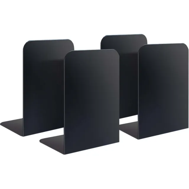Famanu Zwarte boekensteunen van metaal, stabiele en duurzame boekenrek-organizer met antislip design, 1 stuk