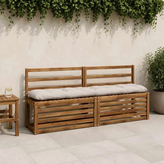 vidaXL Bank Kussens VIANEN 2 st 100% Polyester Wit 180 x 30 x 12 cm