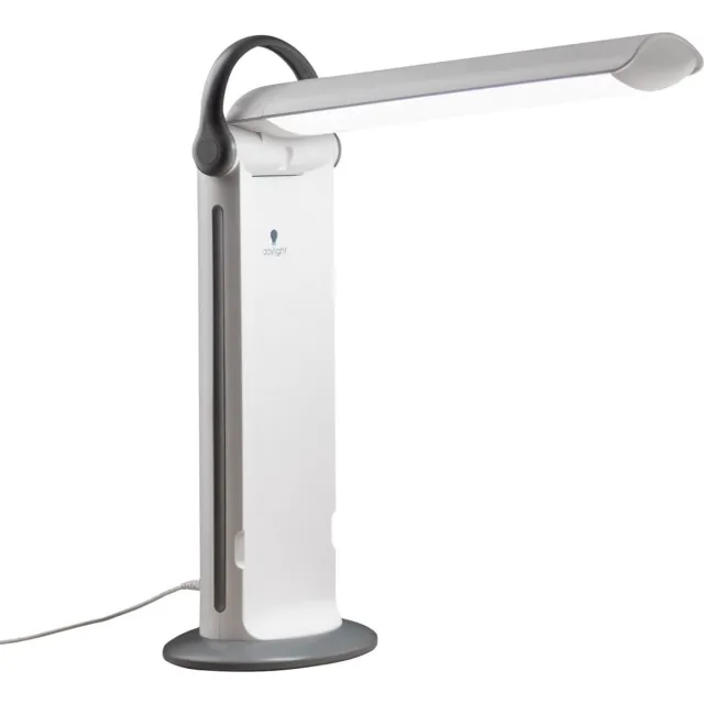 Daylight Twist 2 Bureaulamp dimbaar - Leeslamp met LED - Daglichtlamp - Dimbaar - Wit - Design Zilver