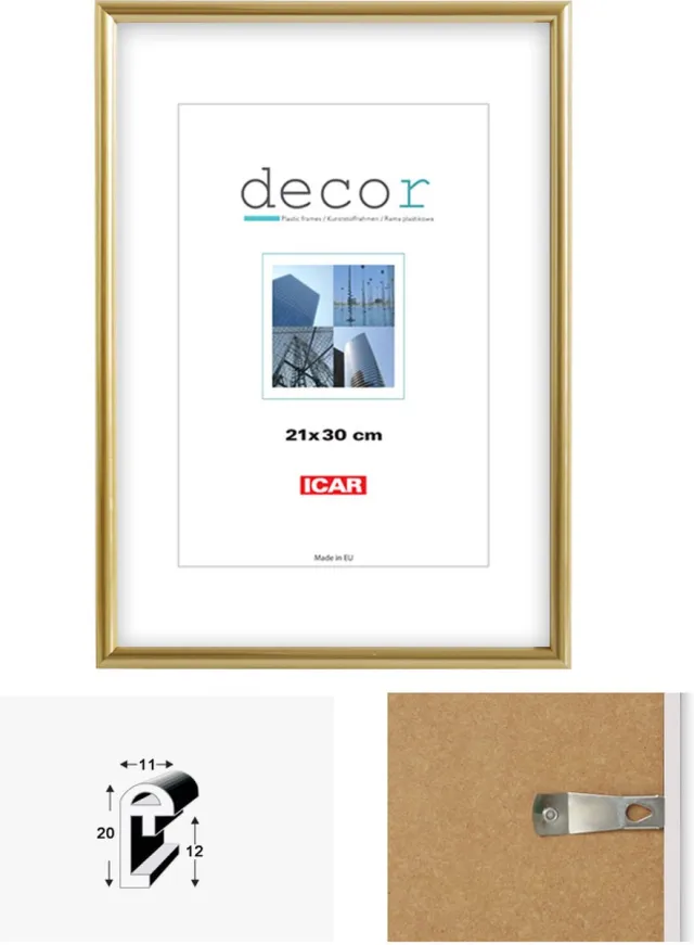 Icar Kunststof Fotolijst Decor CZ Goud 18x24 cm