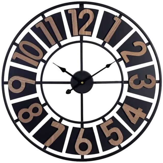 DailySupplies® Klok - Wandklok Modern - Klokken - Industrieel Zwart