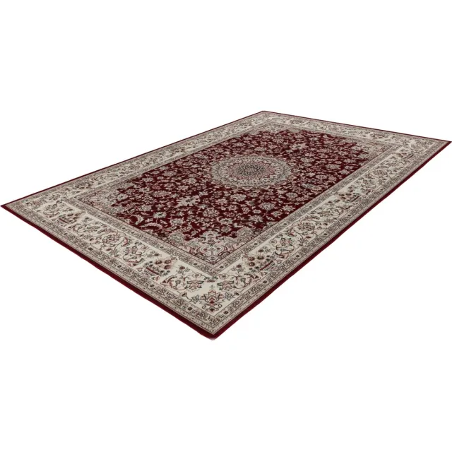 Lalee Dunya klassieke vloerkleed digitaal geprint karpet perziche motief laagpolige tapijt antislip rug wasbaar 200x290 cm rood