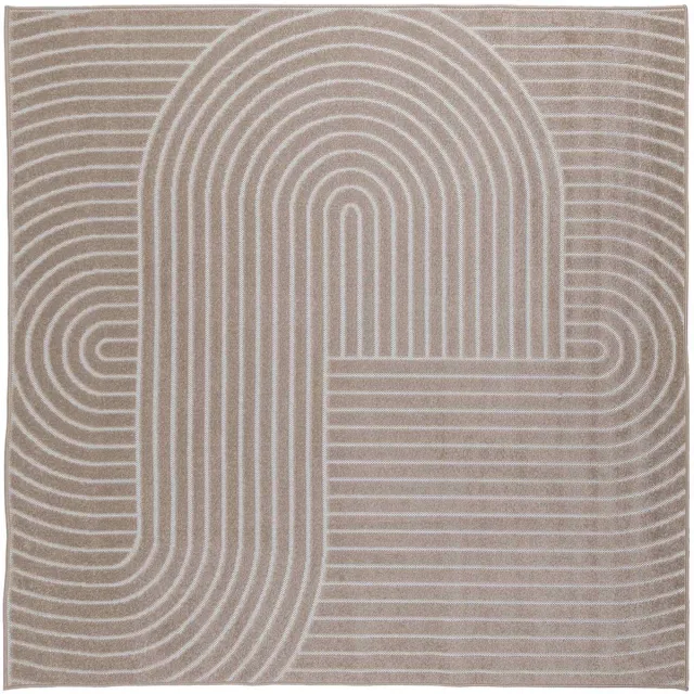 vidaXL Binnen- - en - buitenkleed - PALMERAS - Beige - 120 - x - 120 - cm - Polyester