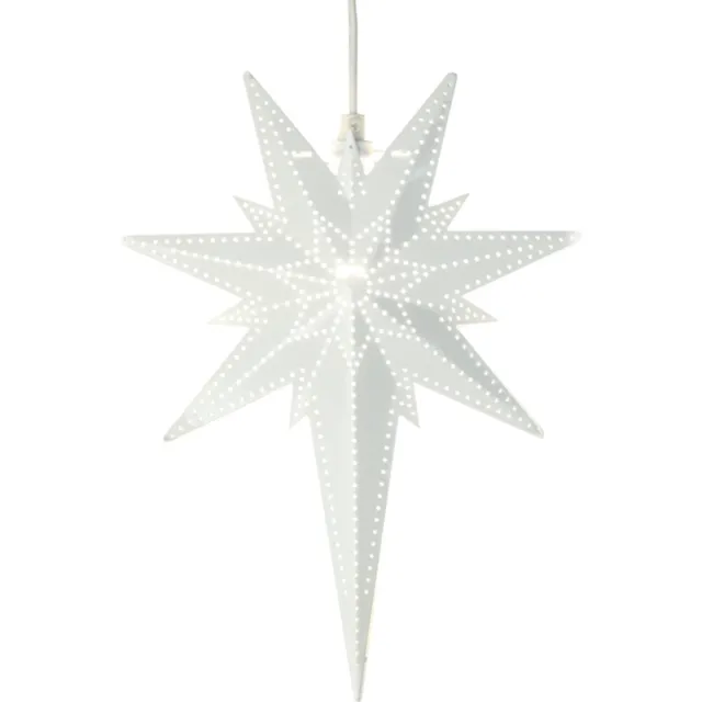 Star Trading Asymmetrische metalen ster 'Betlehem' met E14 fitting, elektrisch bediend, wit, H 35cm White