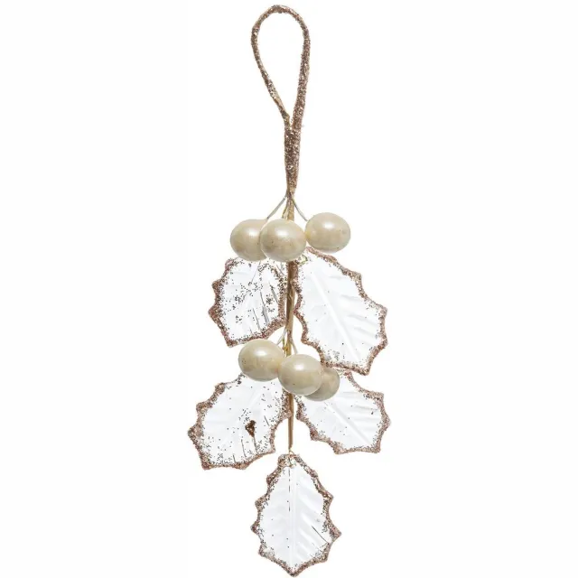 Feeric lights & Christmas Kersttak van kunststof, goud- en roze hulst, 20 cm Rose