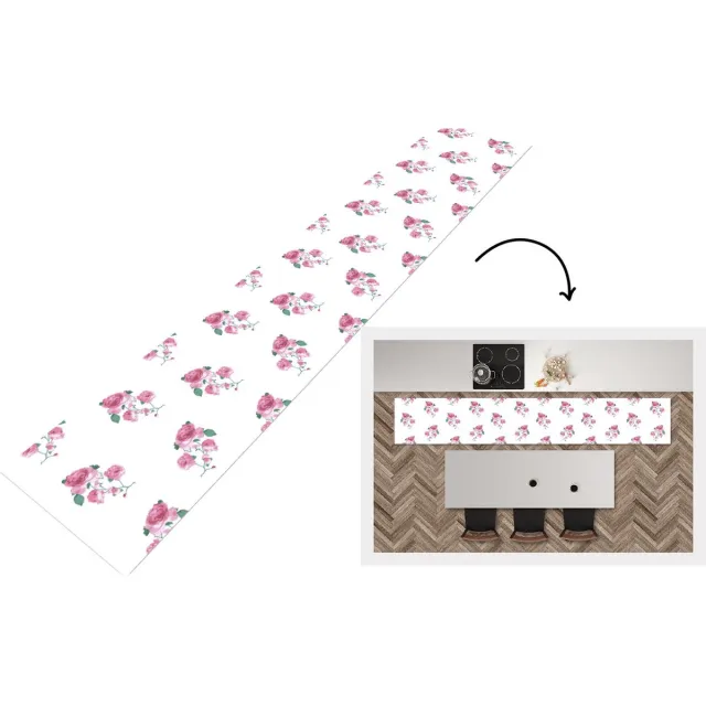 KitchenYeah Keukenloper - Loper keuken - Rozen - Patronen - Bloemen - Keukenloper vinyl Multicolor