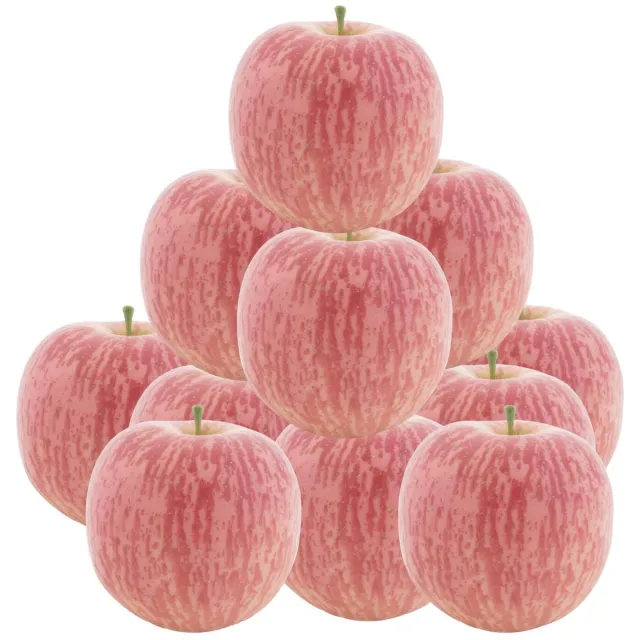 Bellatio Design Kunstfruit decofruit - appels - 12x stuks - ongeveer 9 cm - rood - blush Lichtrood