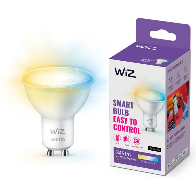 WiZ Spot - Warm- tot Koelwit Licht - Slimme LED Verlichting - GU10 fitting - 50W - Wi-Fi