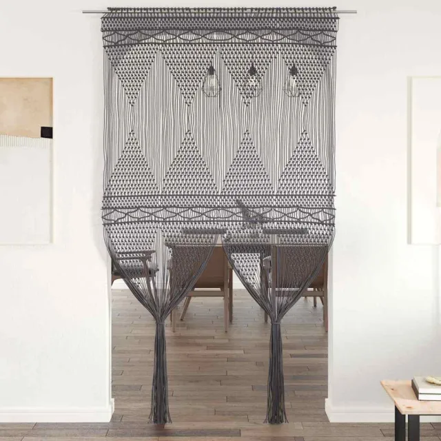 vidaXL Gordijn macramé 140x240 cm katoen antraciet