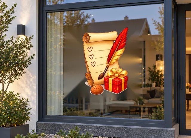 De Stickerman Sinterklaas Raamsticker 100cm Breed Herbruikbaar Weerbestendig (V20) Multi