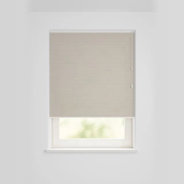 HEMA Plissé Dubbel Lichtdoorlatend-meekleurende Achterkant Beige (beige)